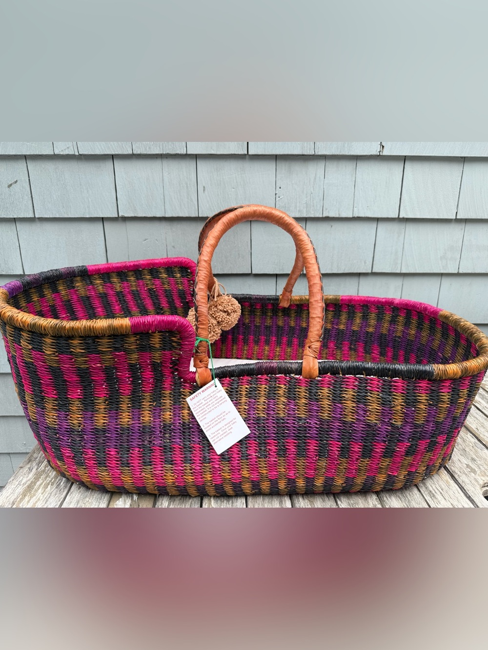 Plum & Sparrow Moses Basket w/ Mattress & White Cotton Sheet | New With Tags
